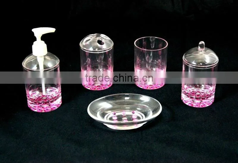 Pink Dot Powder Coat Bathroom Accessories / Sets