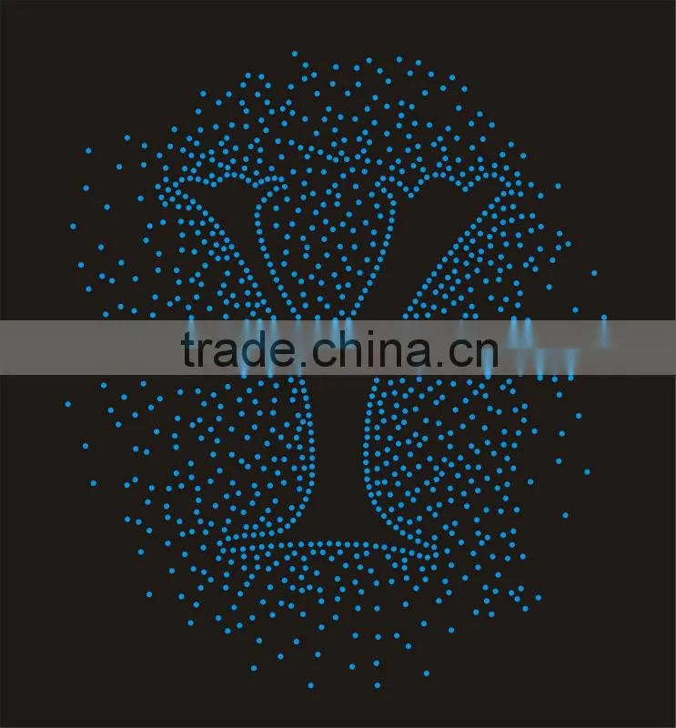 tower design colorful rhinestones motifs iron on clothing