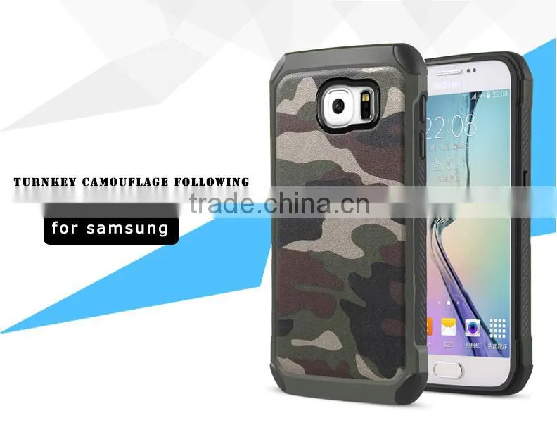 Hybrid mobile phone cases Combo design protective sleeve for Galaxy S6 Camouflage mobile phone shell