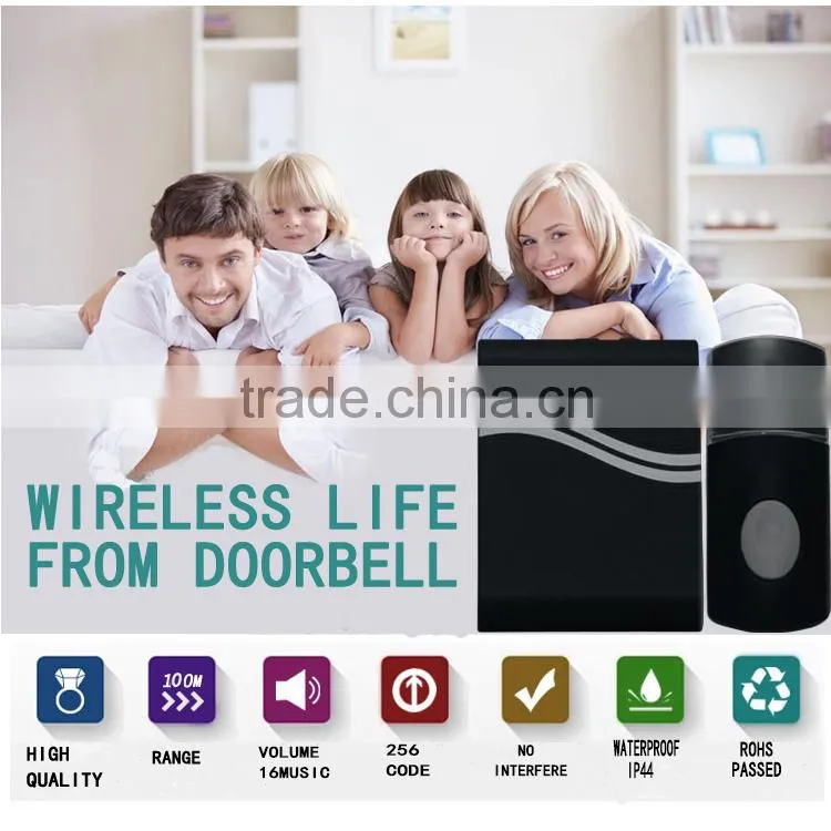 Over 15years experience factory long distance control digital doorbell wireless doorbell flashing light for the deaf