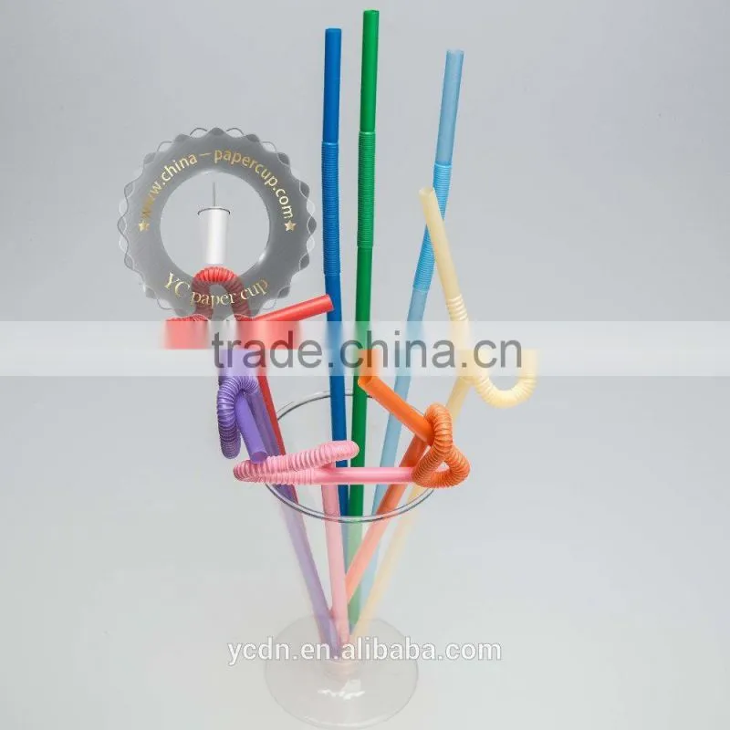 flexible disposable plastic straw