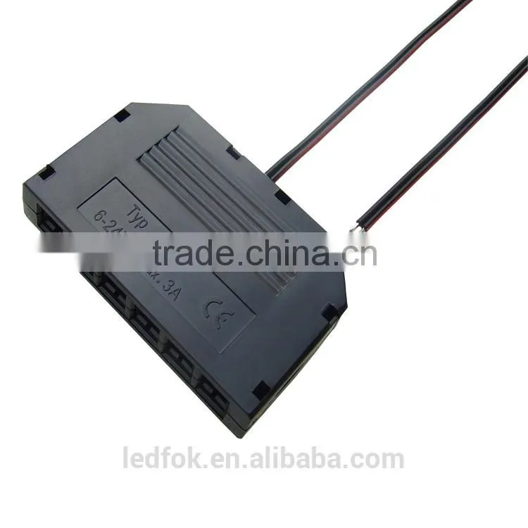 Fok LED ceiling mount lamp Black ABS Mini 3way/4way/6way/12way Junction Box 12V