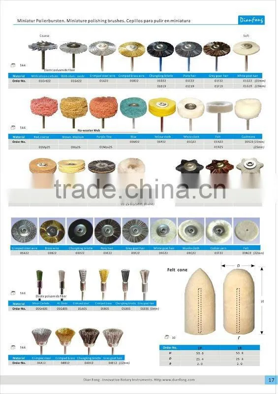 12mm HP shank cup chungking bristle brushes for metal alloys polishing