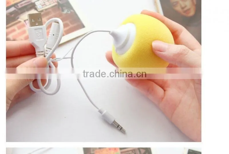 3.5mm Mini Portable Sponge Ball Speaker Balloon Mobile Audio Music Player