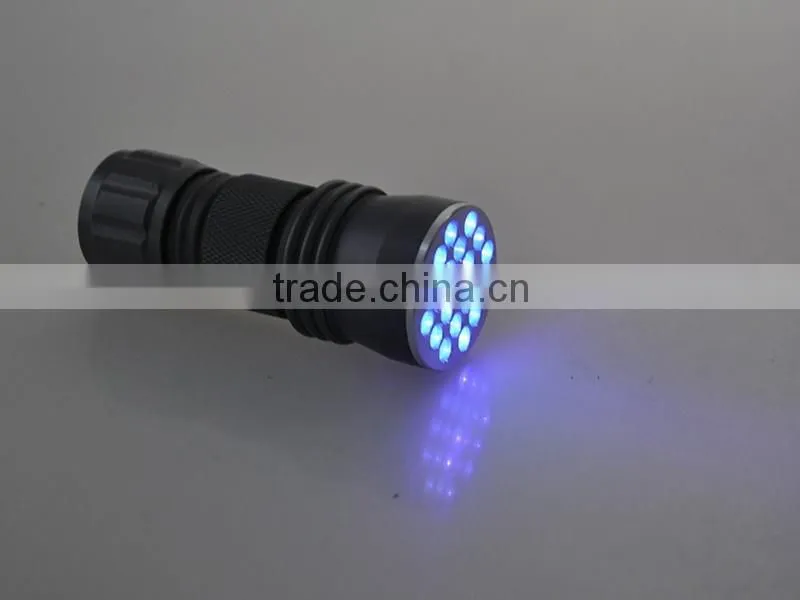 Purple Light 21 LED 395nm UV LED Flashlight for Money Detect Wholesale