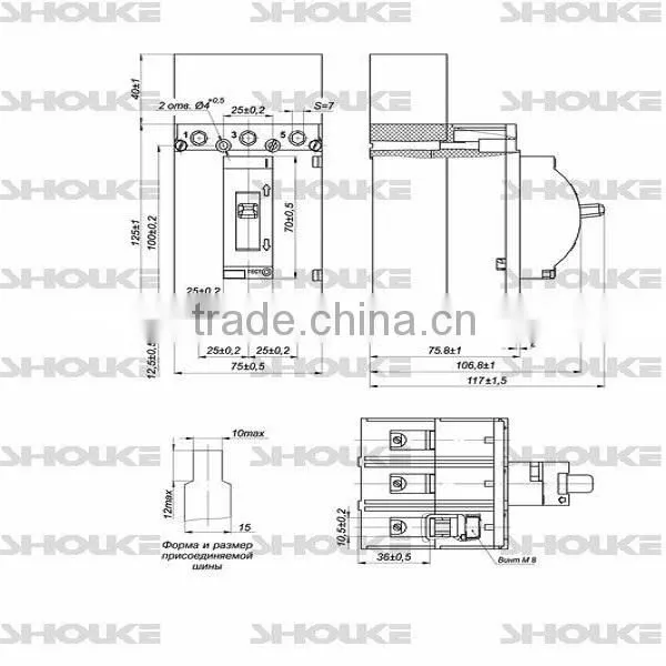 SKB BA57 3p russian mcb mccb miniature circuit breaker