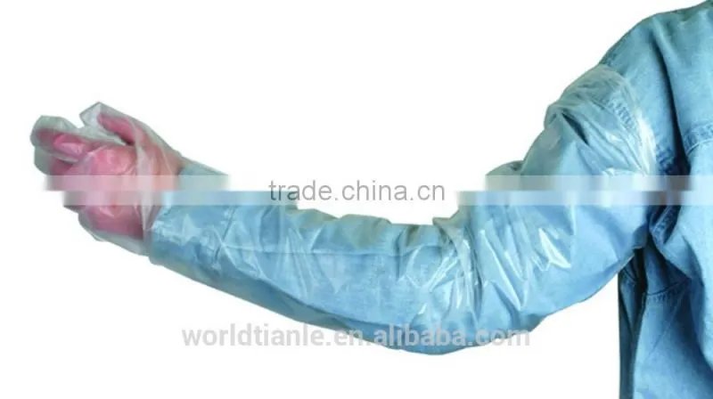 Shoulder-length PE disposable gloves with high quality and low price