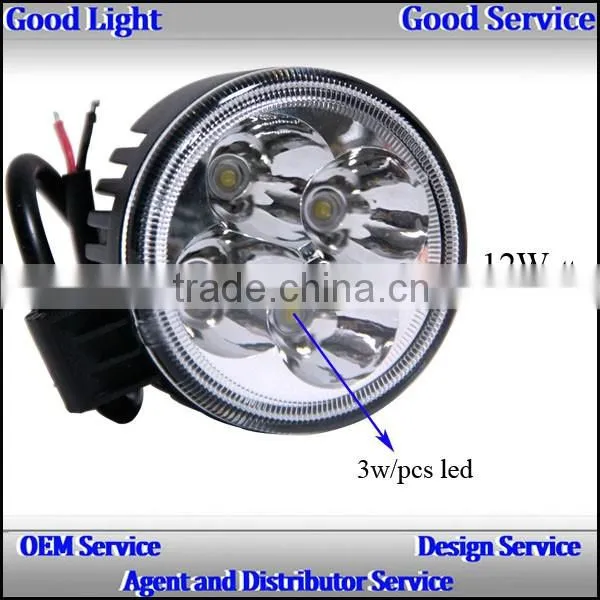 12v round led light 12w offroad light auto accessories for truck