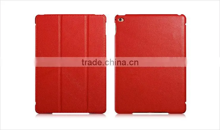 icarer side-open real leather case for iPad Air 2