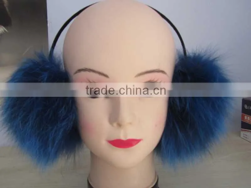 multy color warm fox fur hat earmuffs
