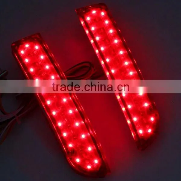Red Lens LED Rear Bumper Reflectors Light Lamp For Toyota 2012-2013 Highlander Add-on Rear Brake Tail Parking Warning Light