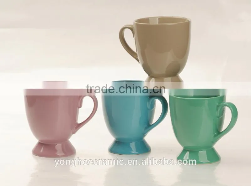 Wholesale ceramic color mugs and cups with foot