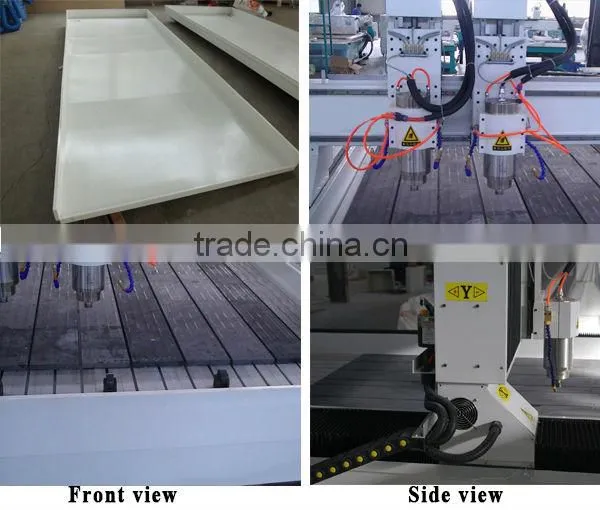 Two 4.5KW Spindles Stone Engraving CNC Machine with 1500*3000mm Working Area, NC Studio Controller
