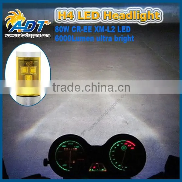 DIY design All in one 6000lumen smart G4 led 12v-24v car h4 led headlight bulbs