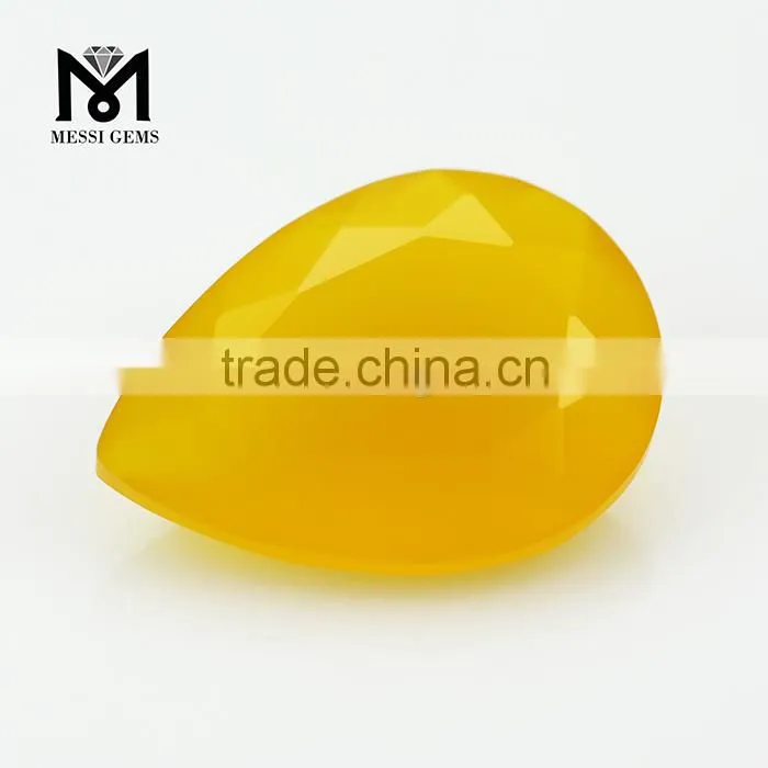New Arrival Faceted Pear Cut 10 x 14 Loose Stone Yellow Agate