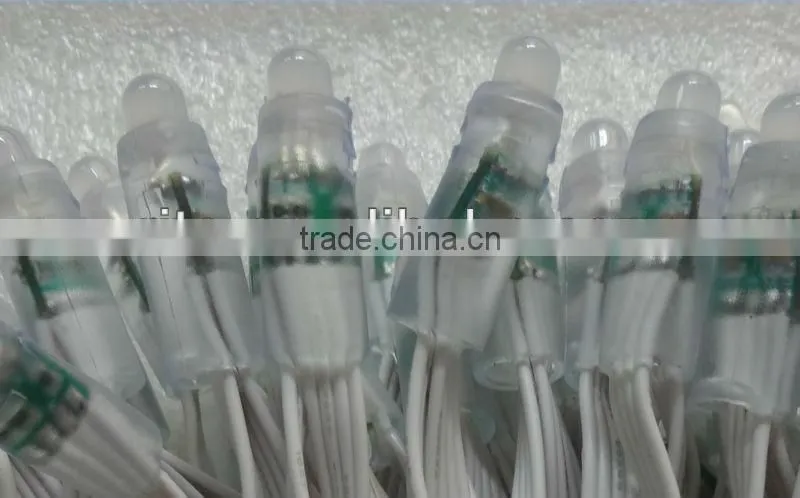 WHITE wire IP68 DC12V input 12mm through-hole LED RGB dump node;100pcs a string