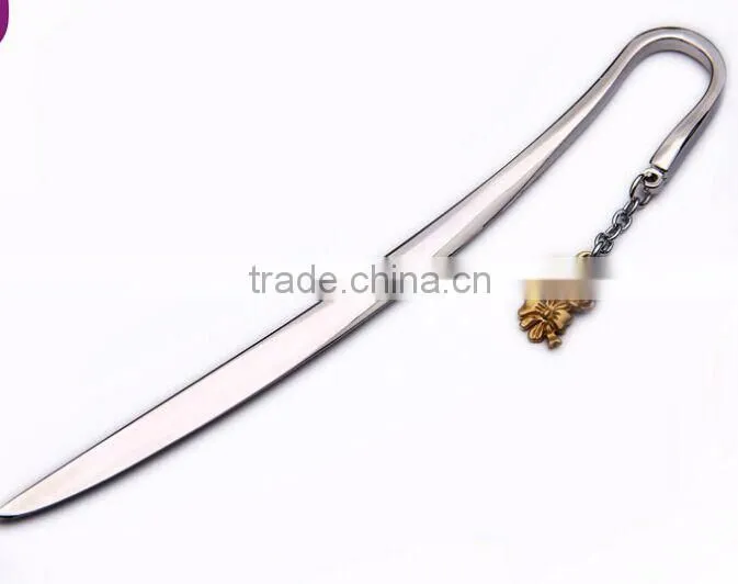gloden flower metal clip bookmark