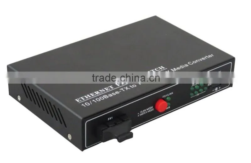 High quality Ethernet fiber optical transceiver 100m 1SFP port 4 RJ45 port fiber optic media converter