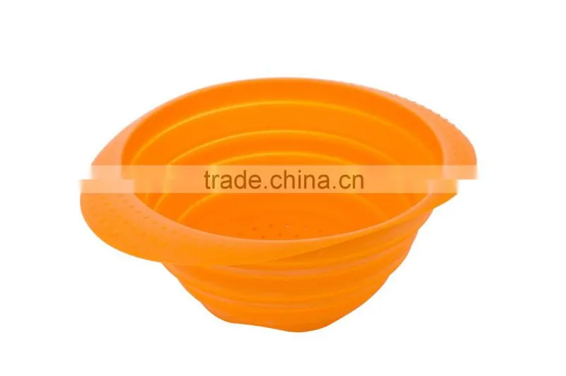 Eco-friendly High Quality Folding Food Silicone Strainer