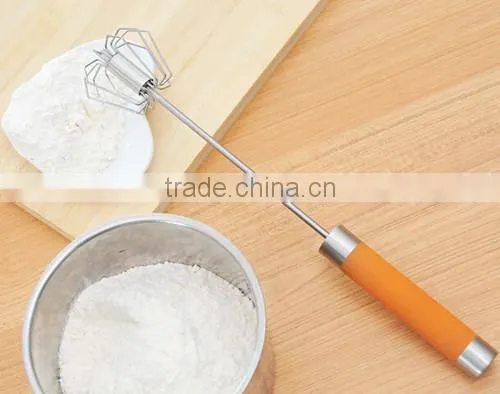 Stainless steel miracle whisk tools With Rubber Hand rotating egg whisk egg beater