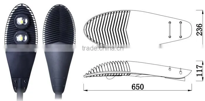 gray/black/blue/white 2700k-6000k cob led streetlight 30w-200w