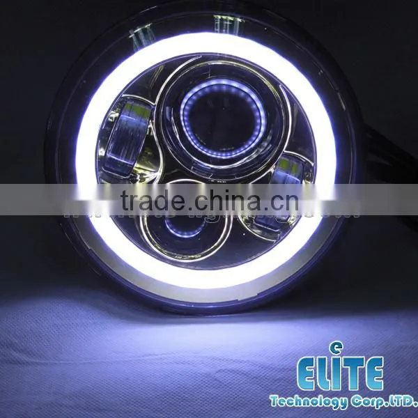 7 inch round led headlight 12v 24v for car or motor meet E-mark standard