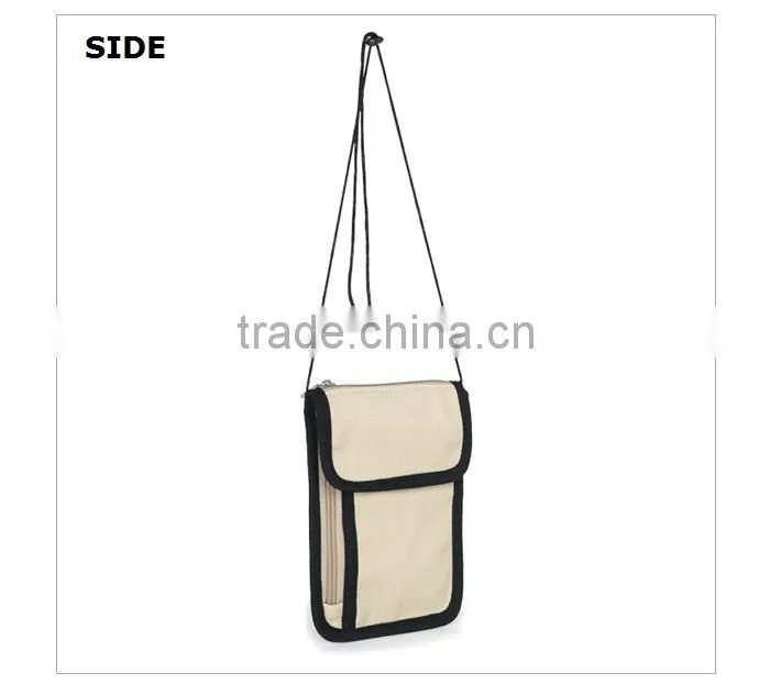Hot sale nylon neck wallet for passport