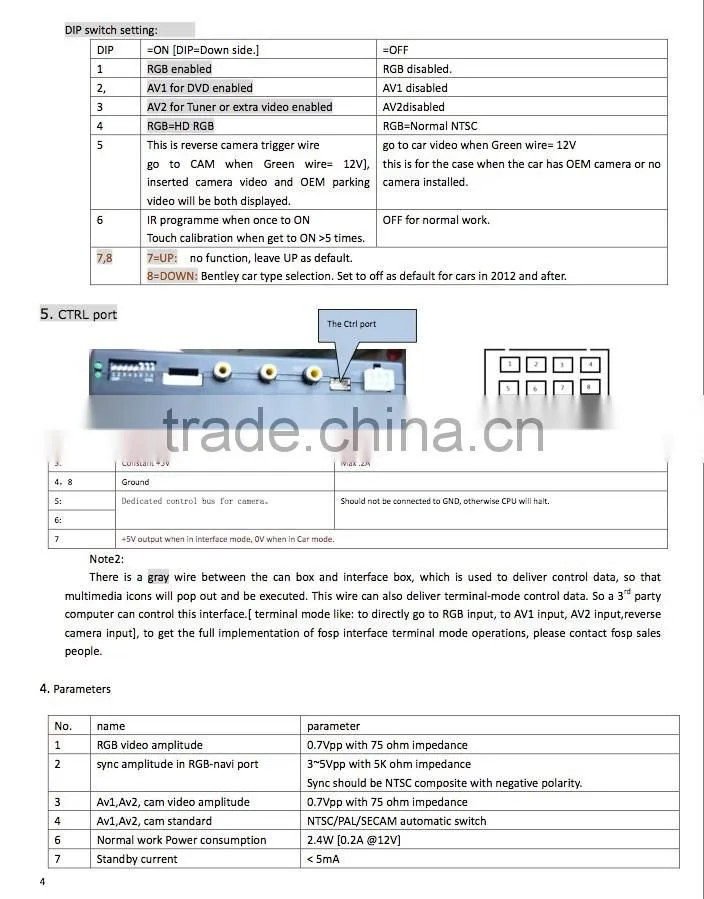 vedio interface Suitable for BENTLEY 2011, 2012
