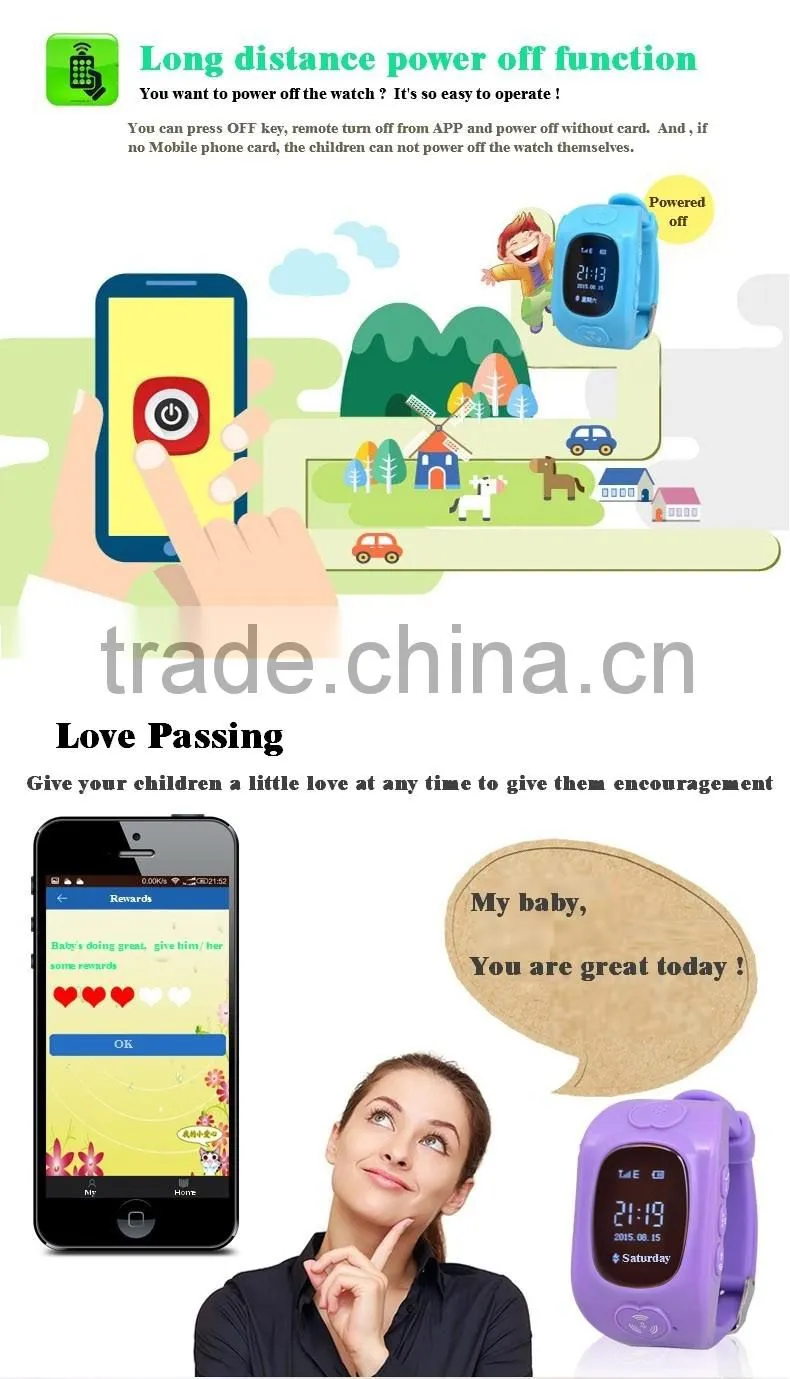 Child wrist watch phone Position monitoring kids gsm gps tracker watch