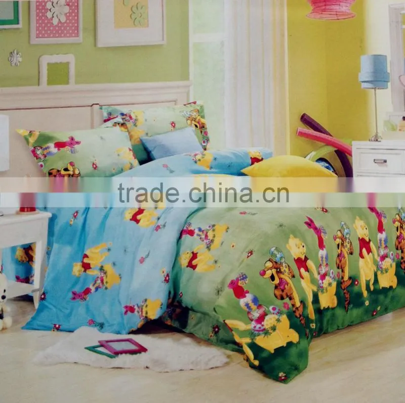 100% microfiber polyester cartoon pattern printed wrinkle free peach skin comforter sets