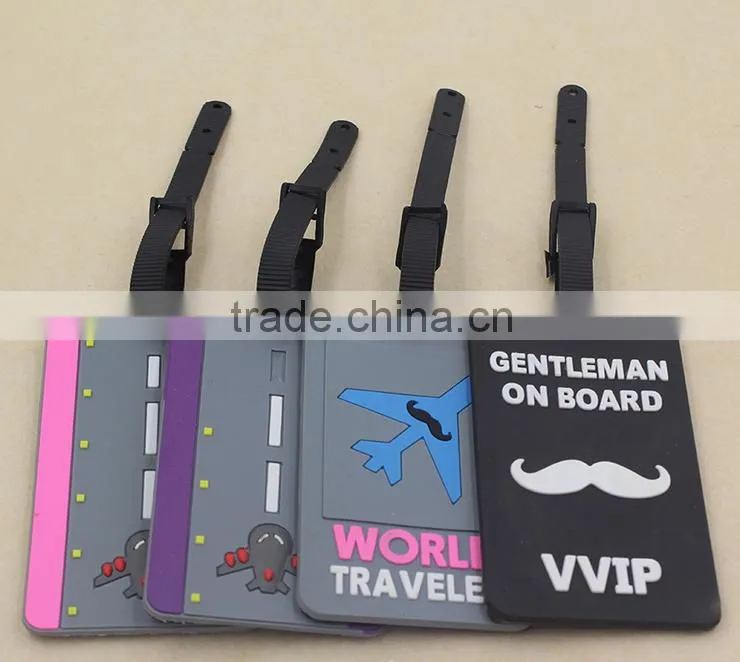 Nice PVC luggage tag wholesale/ hot sell fashion baggage tag,PVC luggage tag baggage tag, fancy soft pvc luggage tags