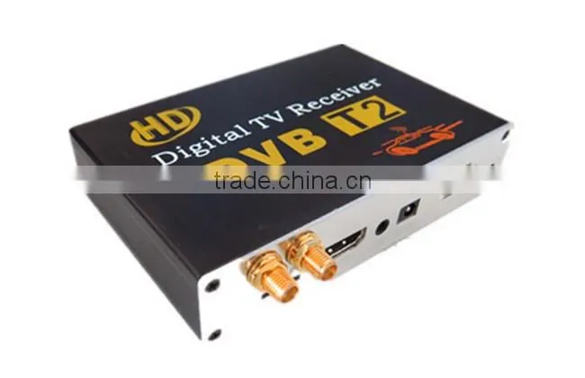 HD Double Tuner Car DVB-T2 Digital TV Receiver H.264 MPEG-4 Speed can reach 120-150km/h Use for Thailand Columbia Russia etc.