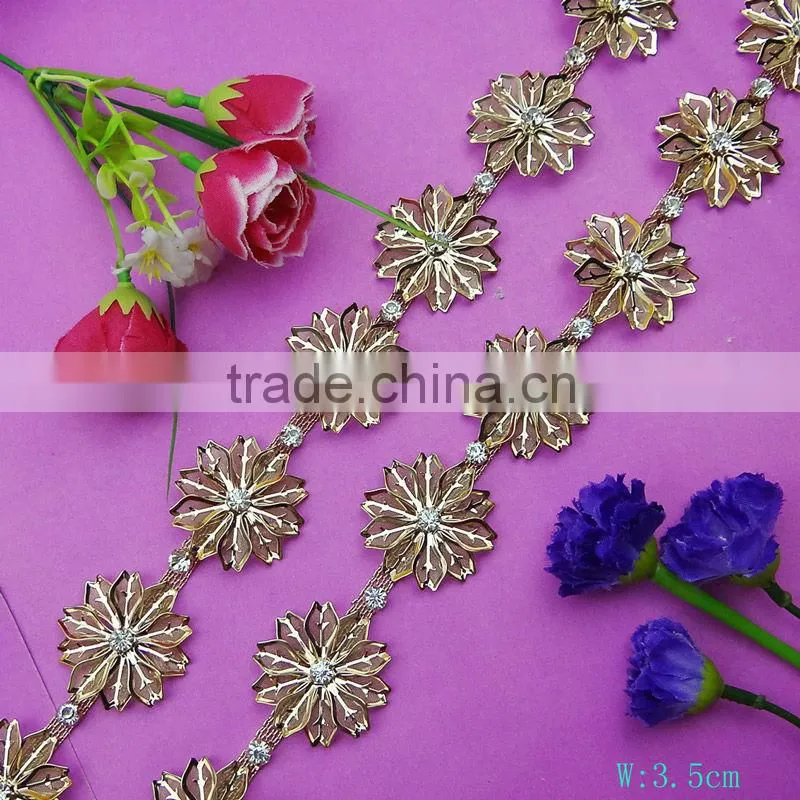 2015 new product beautiful flower design new gold chain design for women