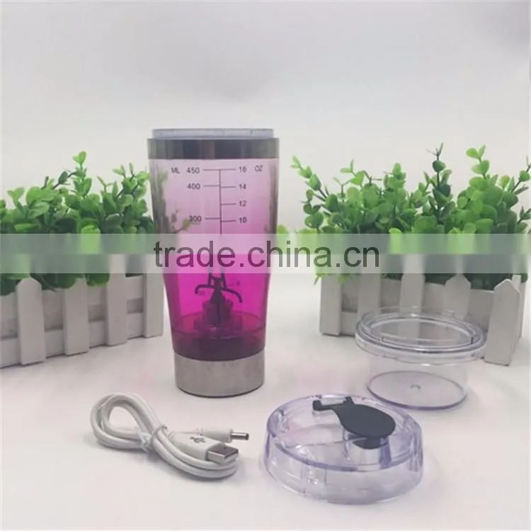Personalized colorful vortex mixer protein Shaker Bottle Li-ion USB Rechargeable Battery Electric Protein joyshaker Shaker Cup