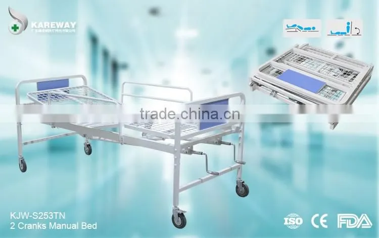 cheaper double crank hospital stainless steel beds ce apporved