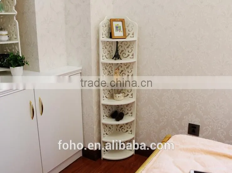 DIY white 7 layer modern Wood-Plastic conner shoes display shelf