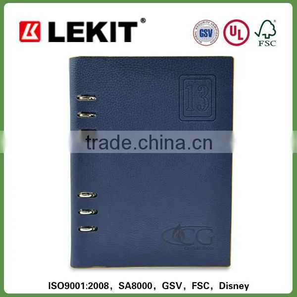 A5 personal organizer with 6 ring binder and embossed logo