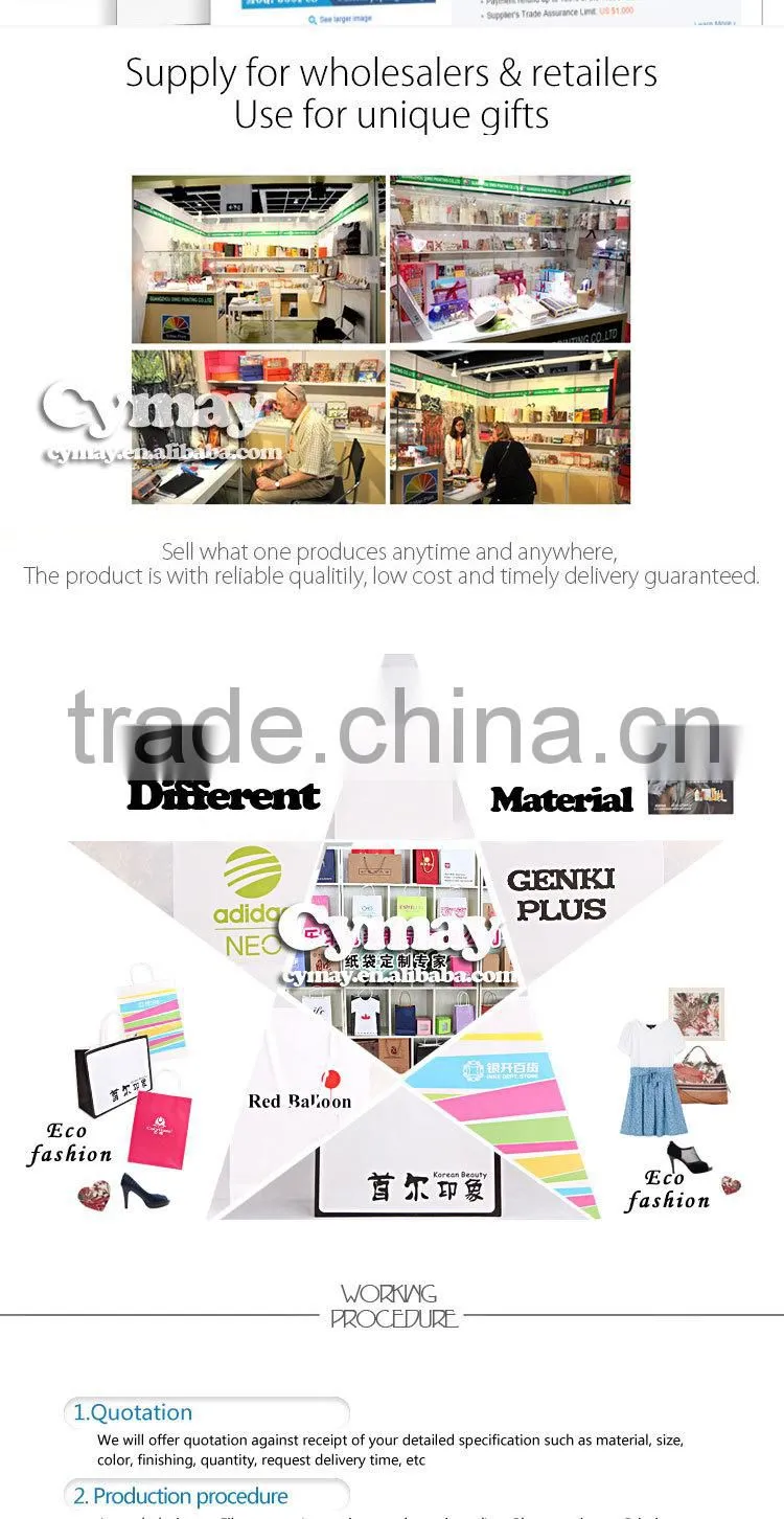 Fast prodcution coated paper shopping bag , custom paper bag MOQ 500Pcs