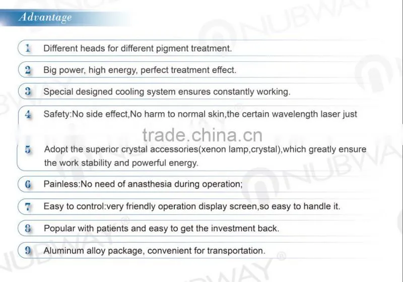 Professional salon use q switch nd yag diode laser tattoo removal