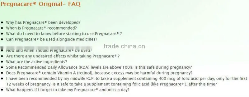Vitabiotics Pregnacare Original 90 Tablets