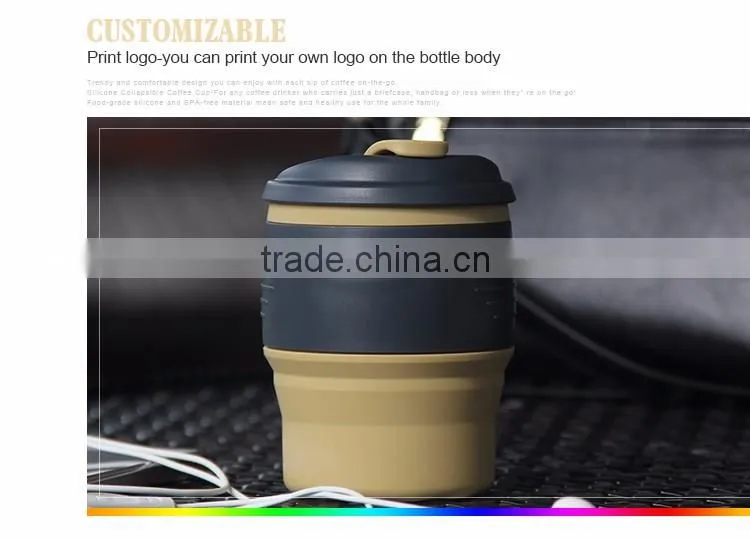 Portable Foldable Coffee Mugse traveling mugs tazas tea cup silicone Coffee mugs