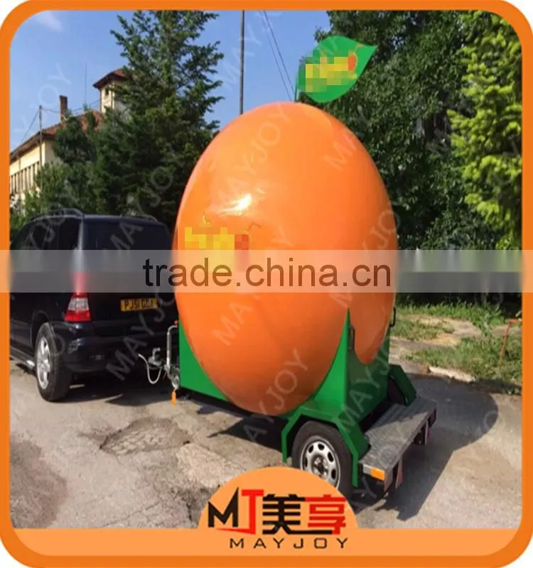 Popular Attractive Food Cart/Orange Fruit Catering Tralier/Mobile Food Tralier