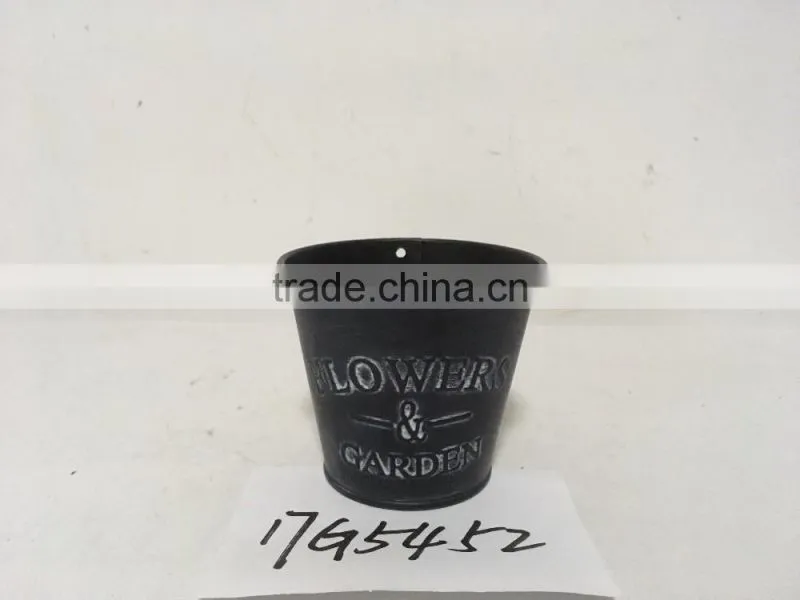 cheap custom printed bulk black rustic mini bonsai flower pot