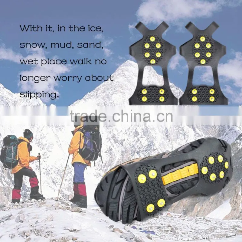 Anti-slip rubber shoe covers with spikes