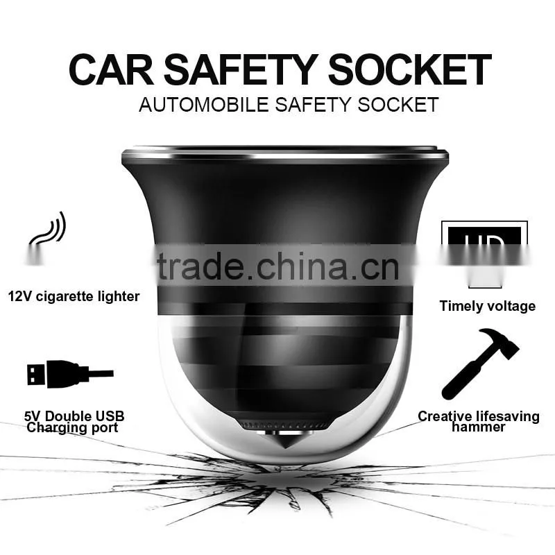 2017 Double cigarette car cigarette lighter socket dual usb car charger