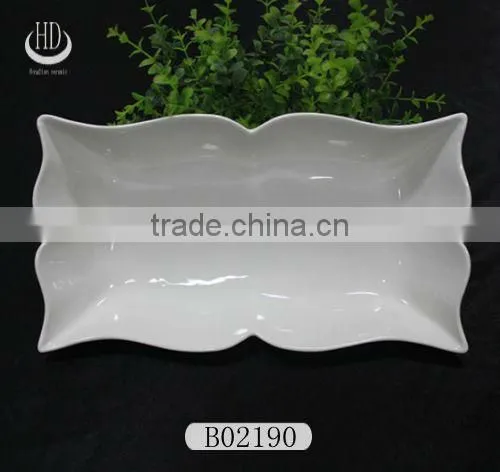 white ceramic unique soup bowls,bowl for restaurant,rectangular porcelain bowl