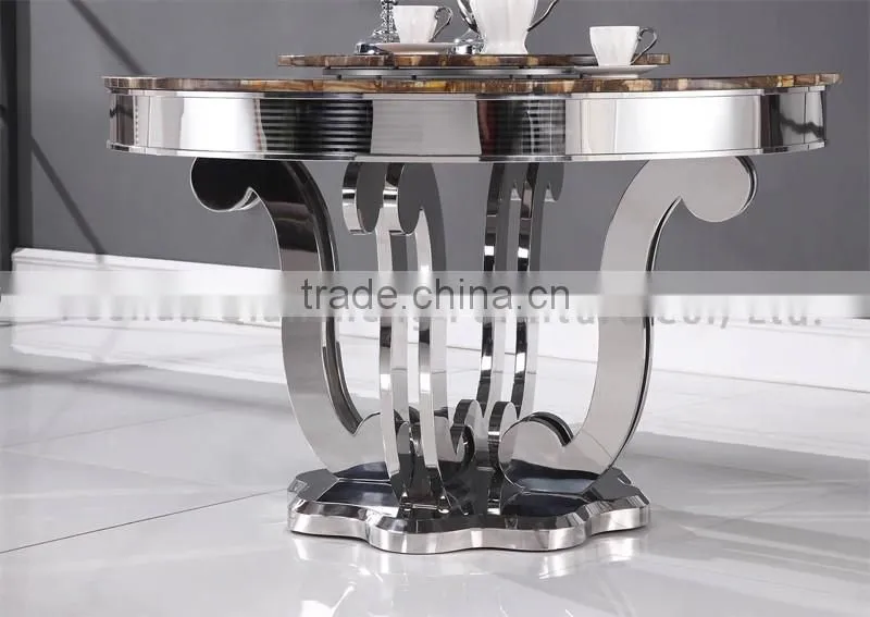 marble rotating round table for dining room