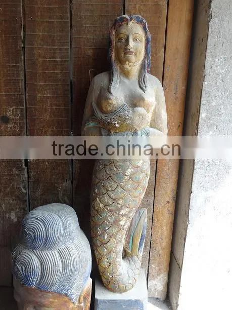 hand carved ancient Rome column wooden statue