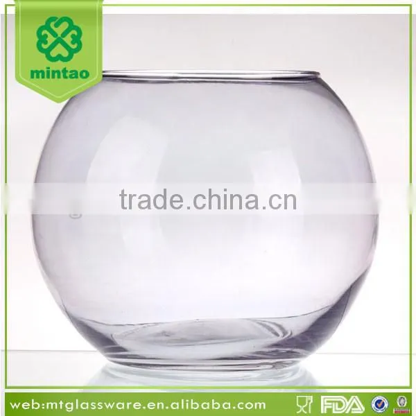 colorful round glass bowl vase/clear glass fish bowl