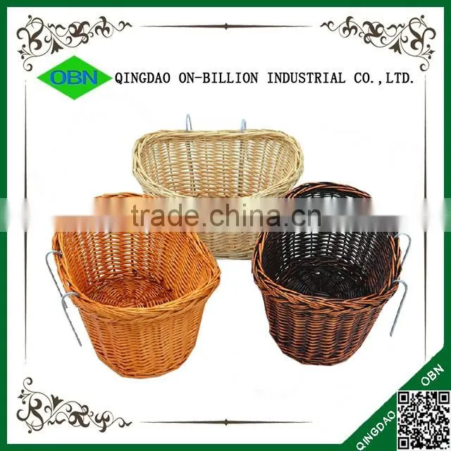 Wholesale vintage removable wicker bicycle front basket